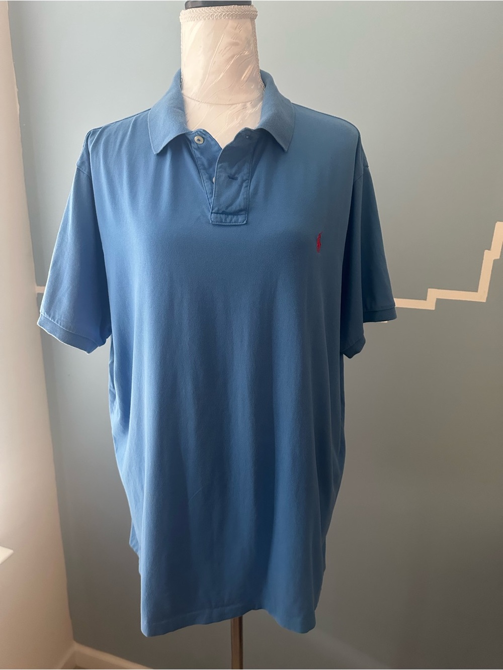 Polo by Ralph Lauren Light Blue Short-Sleeve Polo with Red Pony